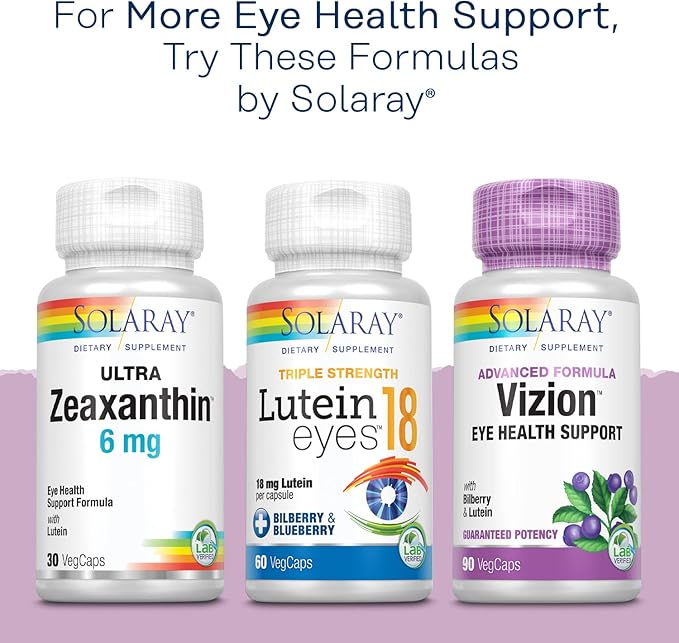 SOLARAY Bilberry Berry Extract 60 mg Per Capsule Powerful Antioxidant Guaranteed Potency for Healthy Vision &amp Circulation Support 120 VegCaps