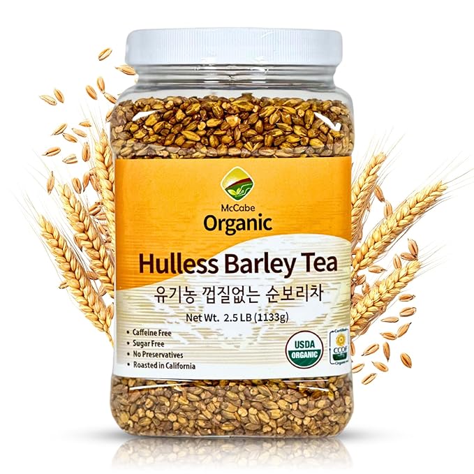 McCabe Organic Hulless Barley Tea - Roasted Hulless Barley Tea | USDA and CCOF Certified | Product of USA | 2.5 lbs (40 Oz)