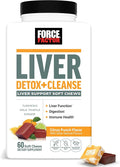 Force Factor Liver Detox + Cleanse Liver Supplement for Detox and Repair Milk Thistle Turmeric &amp Ginger Supports Liver Health Digestion &amp Immune Function Citrus Punch 60 Soft Chews