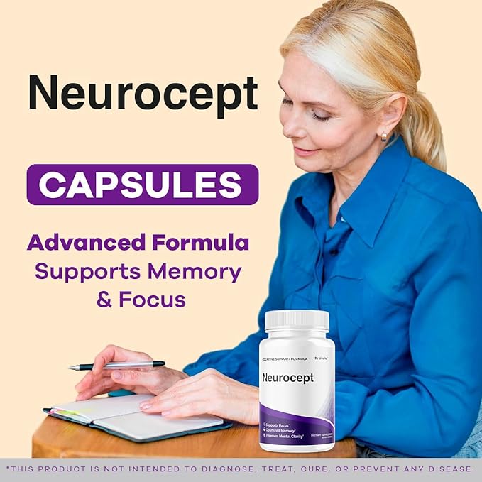 (3 Pack) Neurocept Brain Supplement Capsules - Official Neuro cept Brain &amp Memory Focus Support Advanced Formula Neurocept Pills Daily Support for Overall Health &amp Wellness 180 Capsules for