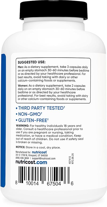 Nutricost ZMA 180 Capsules - Non-GMO and Gluten Free ZMA Supplement (Pack of 2)
