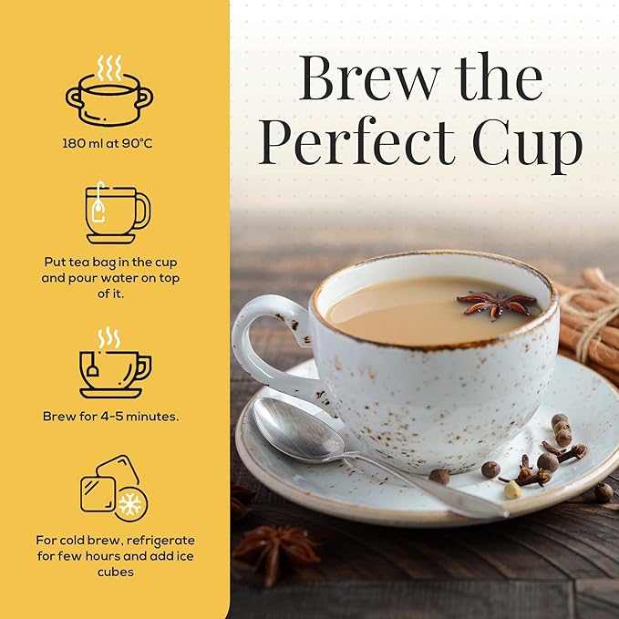 The Tea Heaven Masala Chai Tea Premium Indian Loose Leaf Chai Tea with Whole Spices 16 Tea Bags