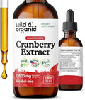 Wild &amp Organic Cranberry Supplement Drops 12500 mg - Urinary Tract Support for Women &amp Men - Pure Cranberry Extract Liquid Supplement - Vegan Sugar &amp Alcohol-Free Tincture - 2 fl oz