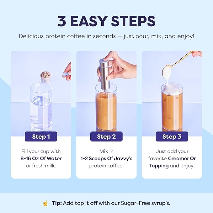 French Vanilla Protein Iced Coffee - Premium Whey Protein &amp Instant Iced Coffees - 100% Natural Cold Brew - Zero Artificial Flavors &amp Sweeteners 80 mg Caffeine No Added Sugar 20 Servings