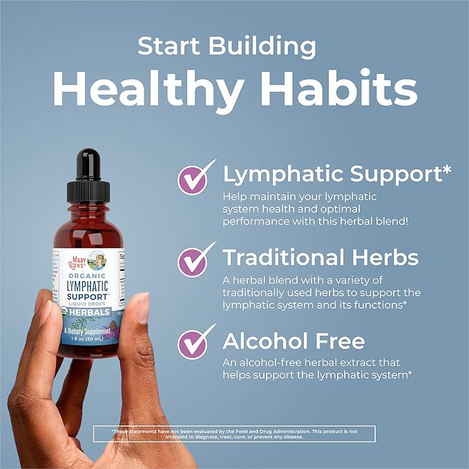 Lymphatic Support Drops by MaryRuth's | USDA Organic Lymphatic Cleanse Immune Support Supplement| Lymphatic Support with Echinacea &amp Elderberry | Blue Vervain | Vegan | Non-GMO | 30 Servings