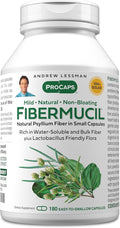 ANDREW LESSMAN Fibermucil 180 Capsules -Psyllium Husk Powder. Gently Promotes Regularity and Digestive Health. Rich in Fiber. Gentle Easy Effective. No Additives. Small Easy to Swallow Capsules