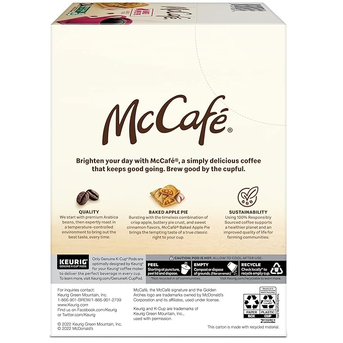 McCafe Baked Apple Pie Coffee Keurig Single Serve K-Cup Pods 96 Count