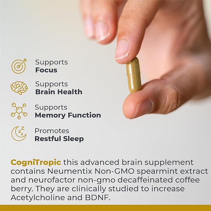 Premier Research Labs Cognitropic - Brain Supplements for Memory and Focus Focus Supplement Brain and Memory Power Boost Clarity Vitamins for Brain Memory Support - 120 Vegetarian Capsules