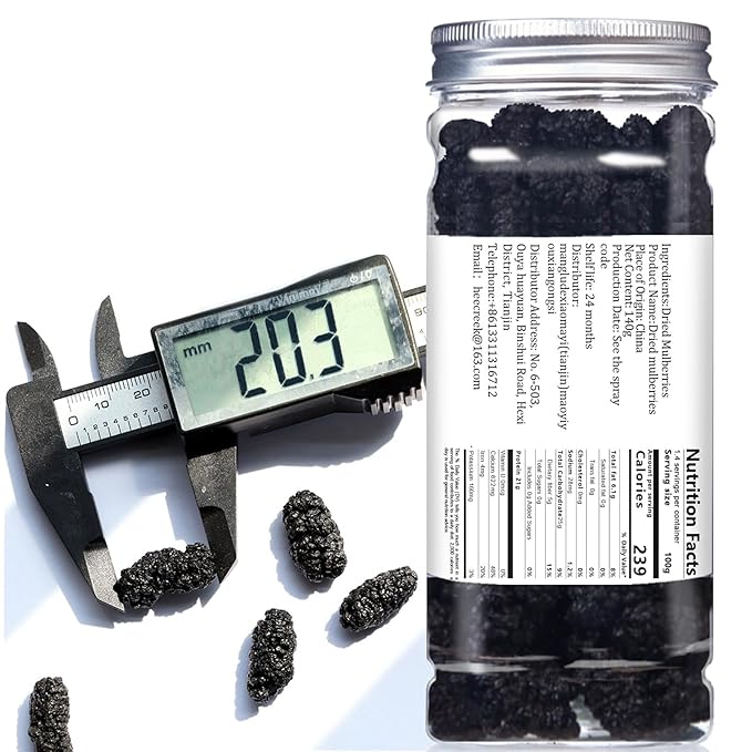 Premium Dried Black Mulberries Dried Mulberries Black Mulberry Tea Herbal Tea No Sugar Added &amp No Additives Dried Fruit Snack 黑桑椹干 桑葚 280g/10oz