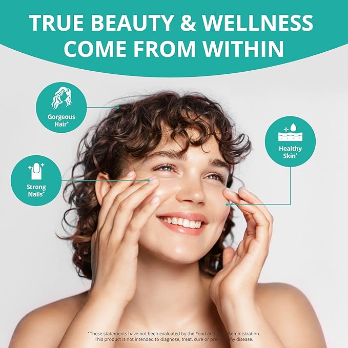 NuBest Collagen Collagen Peptides - Collagen Pills for Adults for Hair Growth Strong Nails Skin Health - Premium Collagen for Hair Vitamin for Nails - 1500 mg Collagen Per Serving - 6 Pack