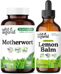 Wild &amp Organic Motherwort 180 Capsules &amp Lemon Balm Tincture 4 fl oz