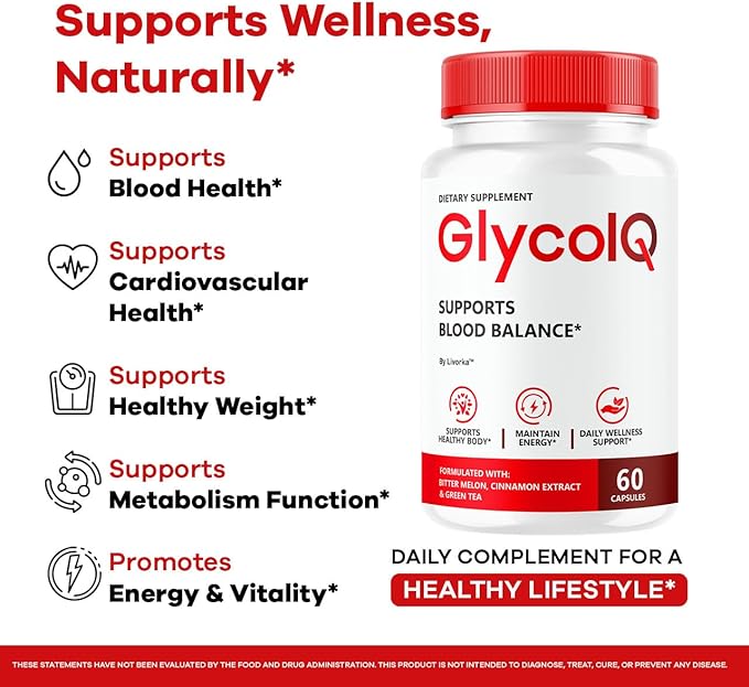 Glyco IQ Capsules - Official Glyco IQ Blood Support GlycoIQ Supplement Advanced Formula - Maximum Strength All Natural Ingredients Multivitamin for Overall Health &amp Wellness 60 Capsules for 1 M