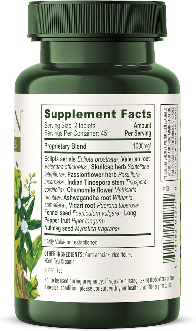 Banyan Botanicals I Sleep Soundly–Organic Deep Sleep Supplement –Natural Melatonin-Free Sleep Aid for Relaxation &amp Nighttime Tension–with AshwagandhaValerian &amp Chamomile-90 Tablets-USDA Organ