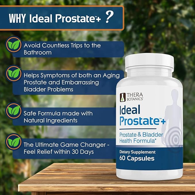Advanced Men's Prostate Support by Ideal Prostate Plus with Saw Palmetto Lycopene and More for Natural Relief