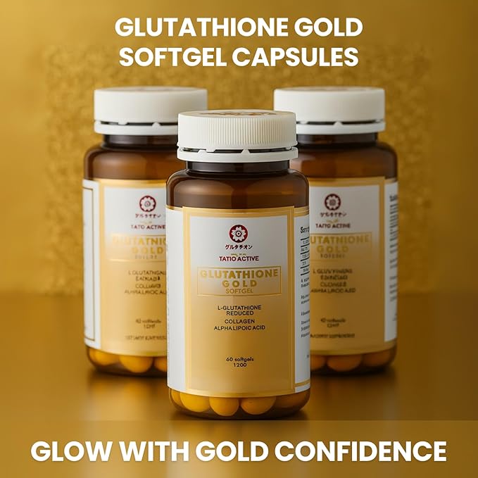 Made in Japan Advanced Gold Glutathione Capsules with Collagen Vitamin C and Antioxidants Supplement for Radiant Youthful-Looking Skin Collagen Production &amp Even Skin Tone – 3 Bottles