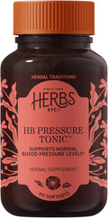 Herbs Etc. HB Pressure Tonic - Healthy Blood Circulation Support Supplement - Aid Cardiovascular Health - Herbal Supplement for Natural Energy Support - Gluten-Free - 60 Softgels (60 Servings)