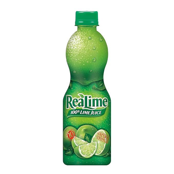 ReaLime 100% Lime Juice 15 fl oz bottle (Pack of 12) Made with Lime Juice from Concentrate Gluten-Free Sodium Free Perfect Mixer to add to Cocktails and Marinades