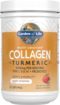 Garden of Life Multi-Sourced Collagen Peptides + Turmeric Powder - Apple Cinnamon 20 Servings for Women Men Joints Mobility Hydrolyzed Collagen Protein Powder Supplements