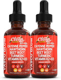 Clean Nutra Cayenne Pepper Drops Supplement Liquid + Hawthorn Berry Vitamin D3 K2 Beet Root Powder Ceylon Cinnamon Turmeric Curcumin Organic Panax Ginseng Berberine Extract Organic (2)