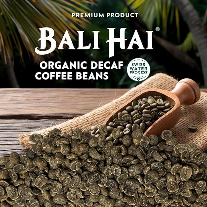 Current Crop Roasting Shop Bali Hai Organic Decaf Coffee Beans – Unroasted Green Coffee – Swiss Water Process – Indonesia Blend – Smooth &amp Balanced with Cocoa &amp Marshmallow Notes - 3 Pound Bag