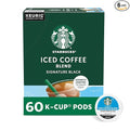 Starbucks K-Cup Coffee Pods Medium Roast Iced Coffee Blend Signature Black for Keurig Brewers 100% Arabica 6 Boxes (60 Pods Total)