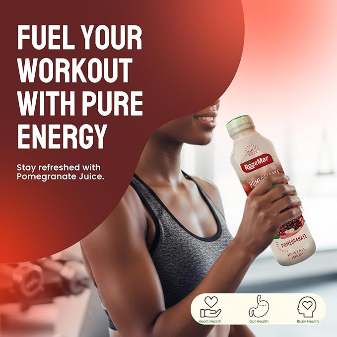 Rozemar Pomegranate Juice | Antioxidant-Rich Superfruit Drink | Supports Heart Health Immunity &amp Skin Vitality | Refreshing Wellness Beverage 16Fl Oz | Pack of 12