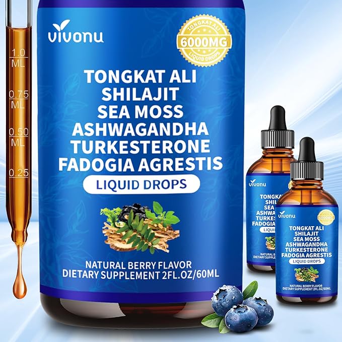 VivoNu Liquid Drops Magnesium Zinc &amp Boron Berry Flavor for Energy* Immune* Health