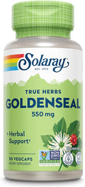SOLARAY Goldenseal Root Capsules - 550 mg Golden Seal Herbal Supplements for Wellness Support Vegan No Gluten for Adults - 50 Count VegCaps