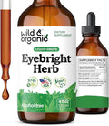 Wild &amp Organic Eyebright Herb Tincture - Vision Support with Euphrasia Extract - Dietary Eyebright Drops 500 mg - Vegan Sugar &amp Alcohol-Free Liquid Supplement - 4 fl oz