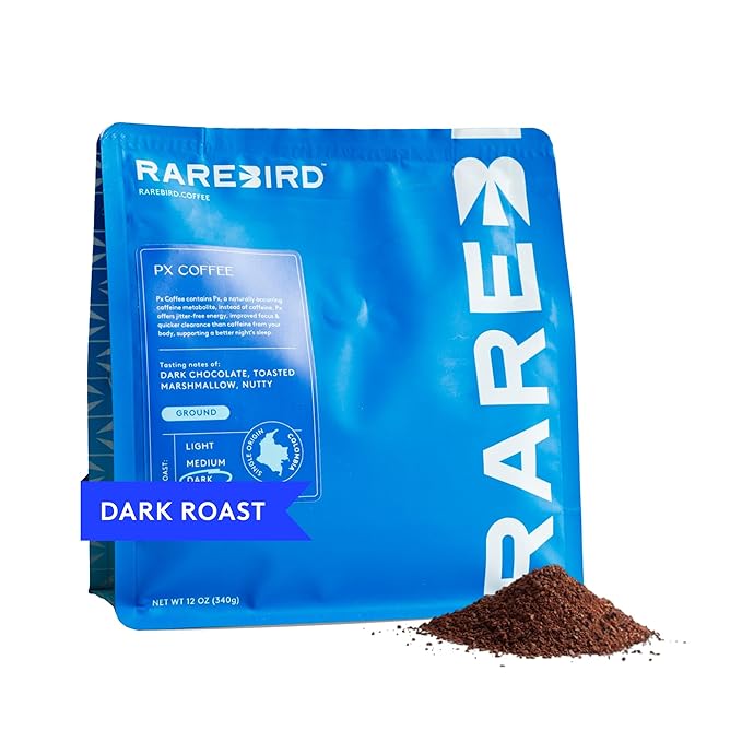 Rarebird Px Coffee – Award Winning Specialty Coffee with Paraxanthine | Caffeine Alternative for Clean Energy Focus Sleep &amp Metabolism Support | Low Acid | 100% Single-Origin Arabica Decaf | Da