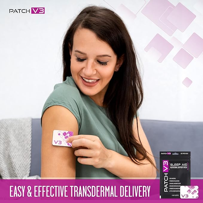 Melatonin Sleep Patches - Sleep Aid Vitiman Patches Calming Lavender with Magnesium Valerian Root Supplement - Natural Vegan Formula