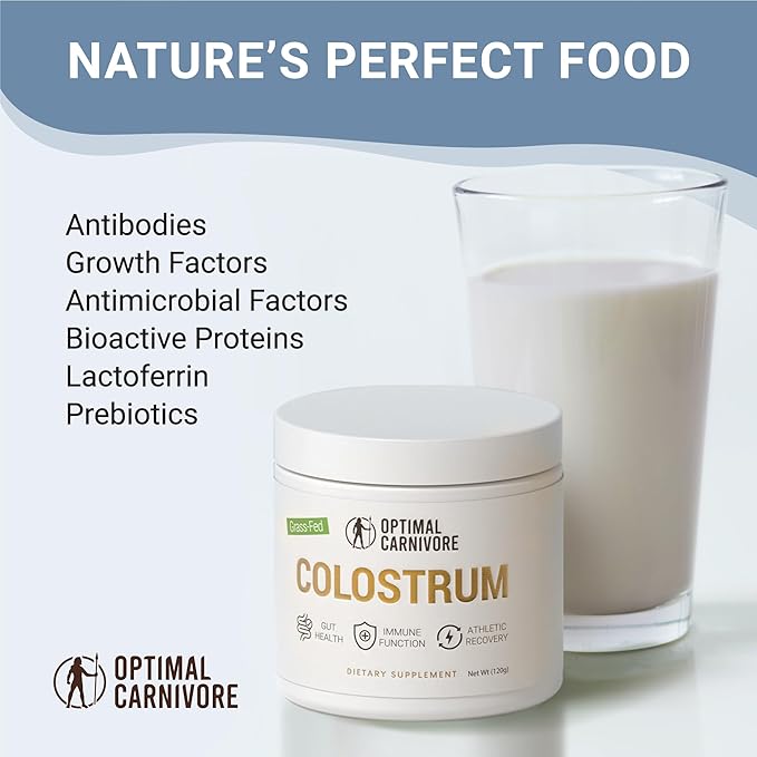 Grass Fed Colostrum Powder Unflavored Bovine Colostrum for Humans Colostrum Supplement Powder for Gut Health Immune Support &amp Muscle Recovery 120 grams Colostrum Powder Grass Fed