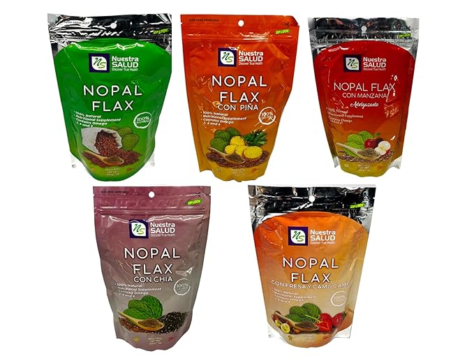 Nuestra NS Salud Nopal Flax Plus Milled Flaxseed Value Pack (6 Units/ 6LB) Colon Cleanse &amp Constipation