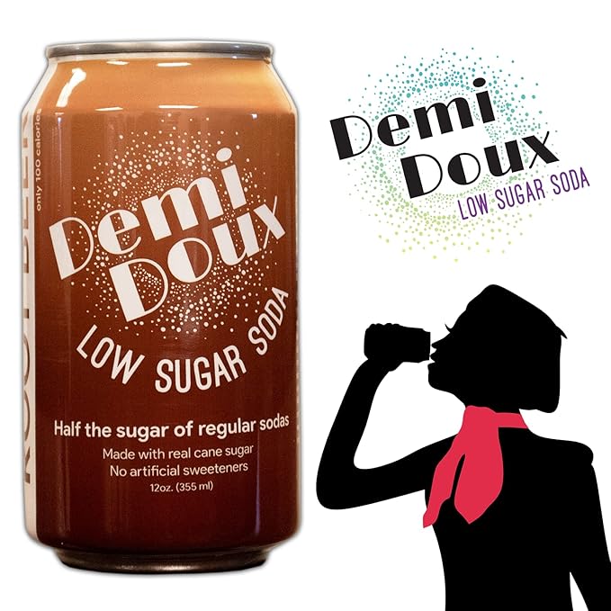 Demi Doux Low Sugar Soda - Low Sugar Soft Drink No Artificial Sweeteners (Root Beer 16-pack)
