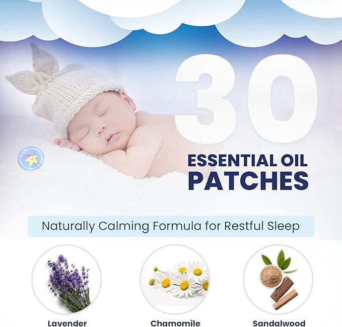 Gemma Joy Bedtime Baby Soothers &amp StickyOnes Sleep Patches - Cry Activated Heartbeat Elephant Plush Toy Stuffed Animal with Calming Light &amp All-Natural No Melatonin Bedtime Patches for Kids