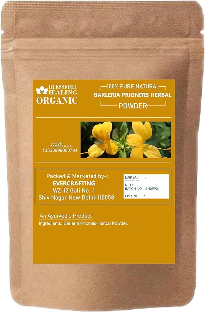 Organic Barleria Prionitis Herbal Powder 100% Pure Natural 200 Gram / 7.05 oz