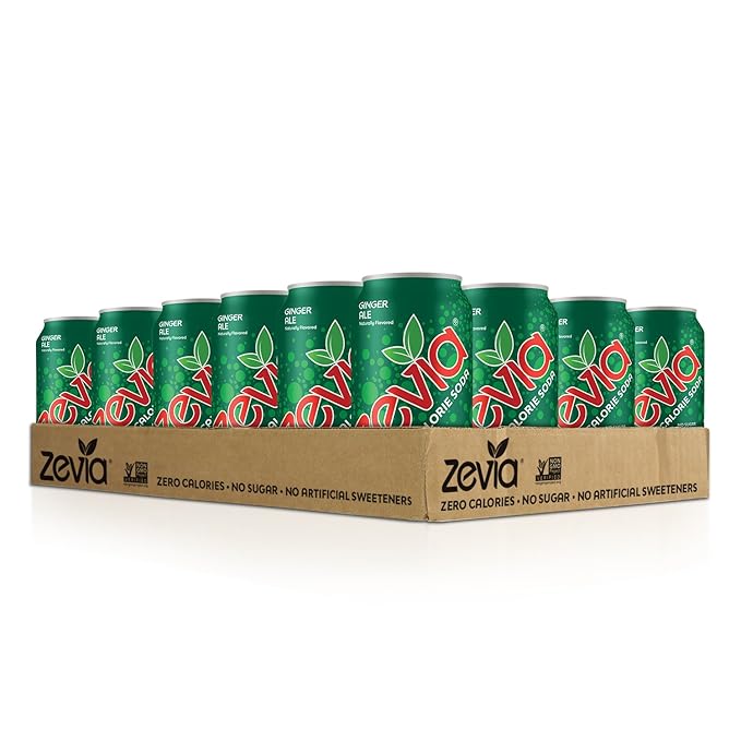 Zevia Zero Calorie Ginger Ale Soda Cans (24 Pack of 12 oz + 12 Pack of 16 oz)