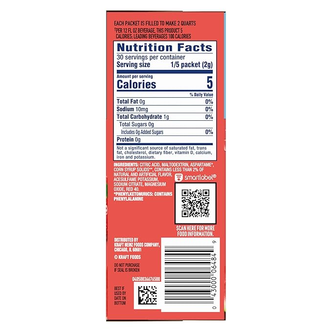 Crystal Light Strawberry Watermelon Drink Mix 12-Quart Box (Pack of 10)