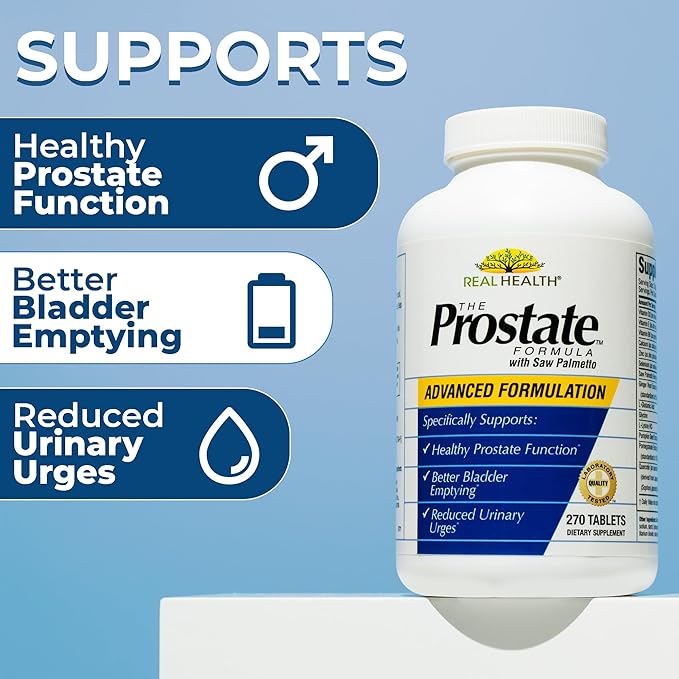 Real Health The Prostate Formula - Prostate Supplements for Men Prostate Health Prostate Relief Saw Palmetto for Men Prostate Vitamins - 270 Count
