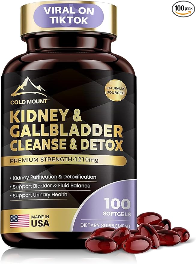 Kidney Cleanse Detox &amp Repair Kidney &amp Gallbladder Health Support Supplement with Cherry Nettle Leaf Cranberry &amp Dandelion Promotes Urinary Health Bladder &amp Fluid Balance 100 Sof