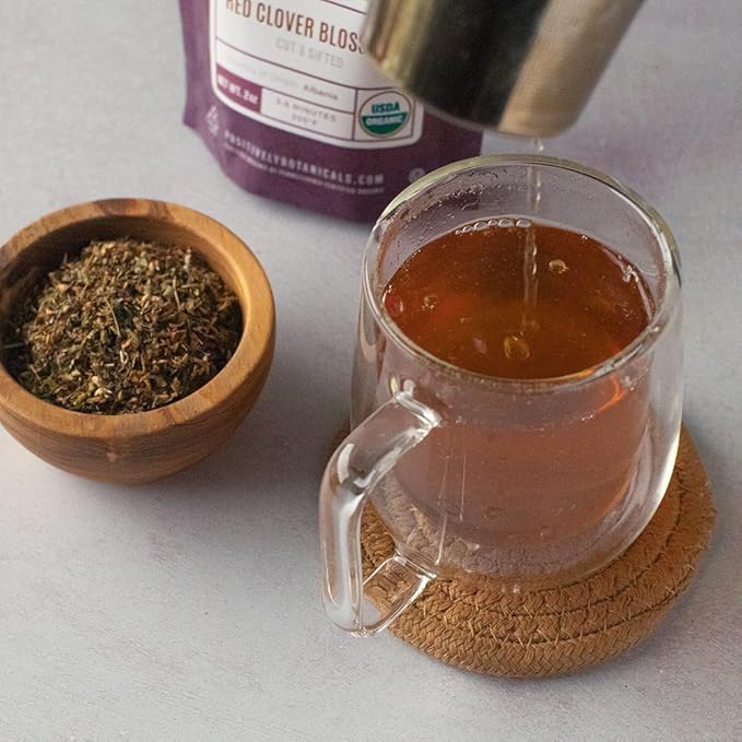Organic Positively Botanicals Company Red Clover Blossoms Herbal Tea Loose Leaf Botanical 16 Ounce