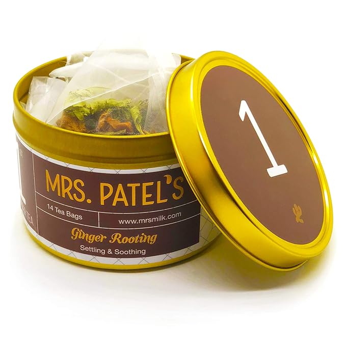 Mrs. Patel's Pregnancy Tea 1st Trimester Ginger and Lemon Ease Morning Sickness For Pregnant Moms to Be Pyramid Tea Bags Caffeine Free Gluten Free Dairy Free Soy Free (28 Sachets)