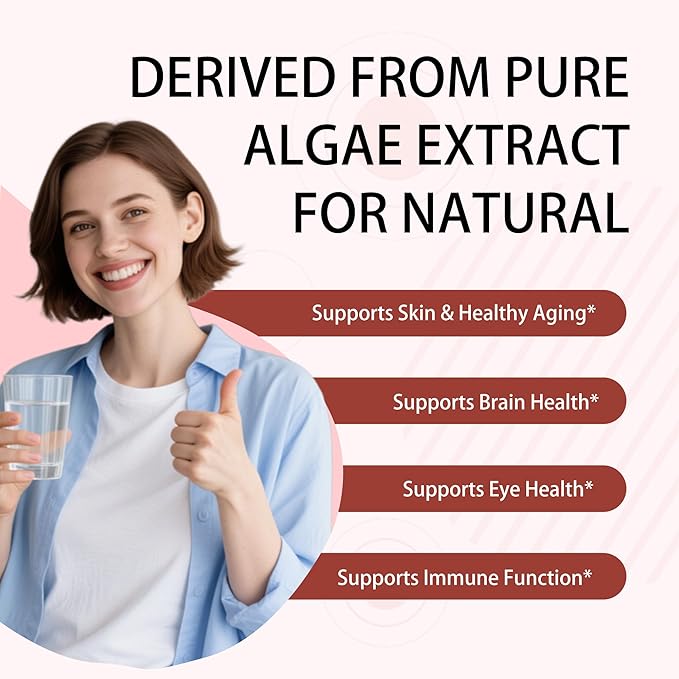 ZERIA Astaxanthin 12mg 150 Softgels - Natural Microalgae Antioxidant for Eye Skin &amp Immune Support 4-Month Supply