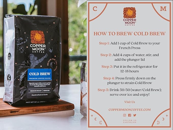Copper Moon Ground Coffee Medium Roast Cold Brew Special Blend 32 Oz