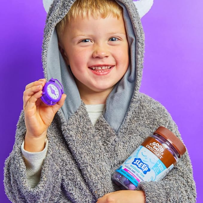 Good Day Chocolate Natural Valerian Root for Kids Herbal Sleep Supplement Organic Wildberry Flavor Fair Trade and Non-GMO Chocolate L-Theanine 50 Pieces