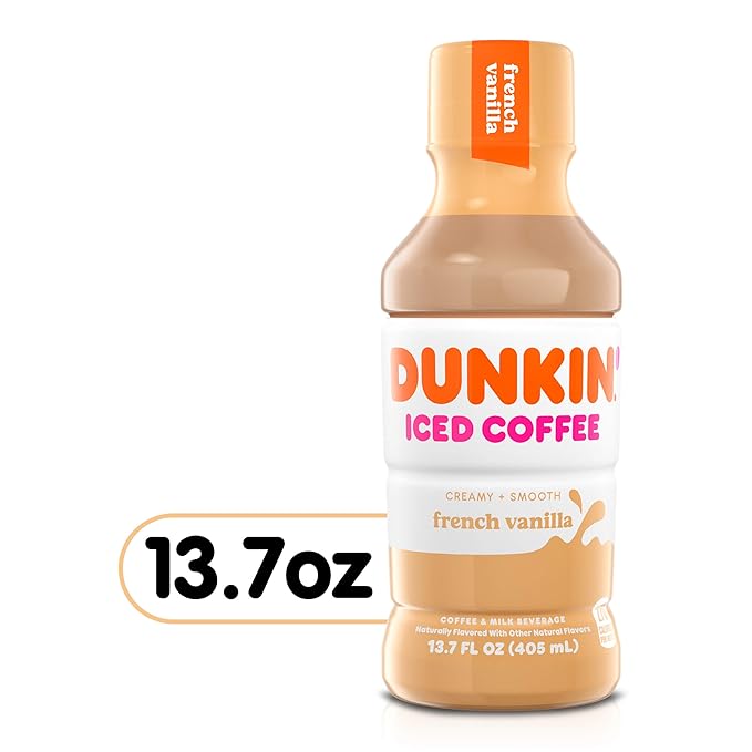 Dunkin' French Vanilla Iced Coffee Bottles 13.7 fl oz 12 Pack