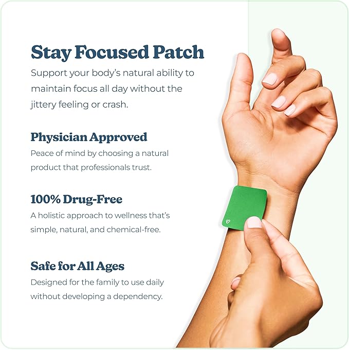 Bio-Frequency Patch for Focus | Vibrants Stay Focused Patch | Sample Pack of 7 Focus Patches