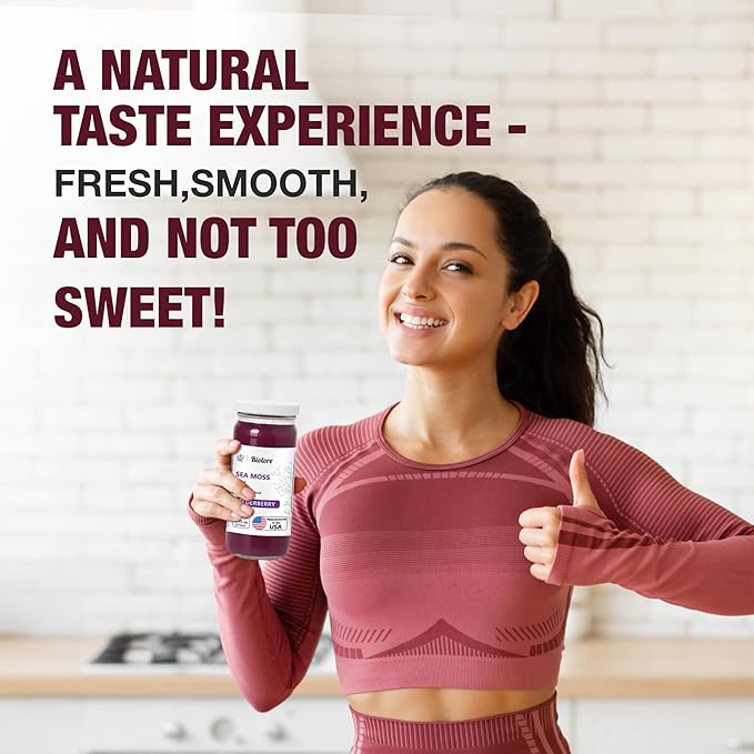 Biolore Wildcrafted Sea Moss Gel - Elderberry 16 oz - Flavored Sea Moss Gel with Essential Vitamins &amp Trace Minerals - Vegan Superfood - Made in USA Gluten-Free No Added Sugar
