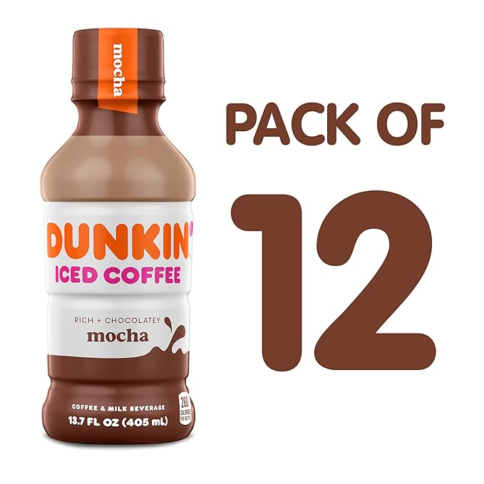 Dunkin' Mocha Iced Coffee Bottle 13.7 fl oz 12 Pack