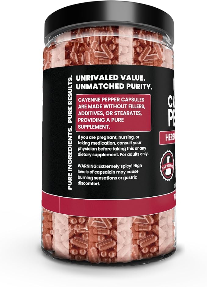 PURE ORIGINAL INGREDIENTS Cayenne Pepper (730 Capsules) No Magnesium Or Rice Fillers Pure Lab Verified